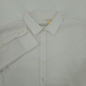 Peter Millar Womens White Cotton Stretch Roll Tab Long Sleeve Button Down Medium